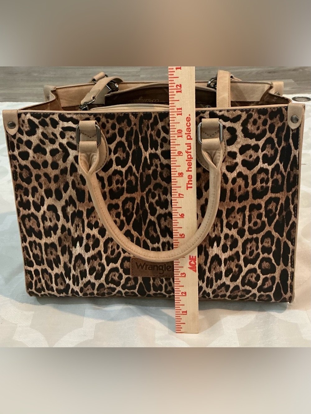 Wrangler Leopard-Print Tote in Black and Brown